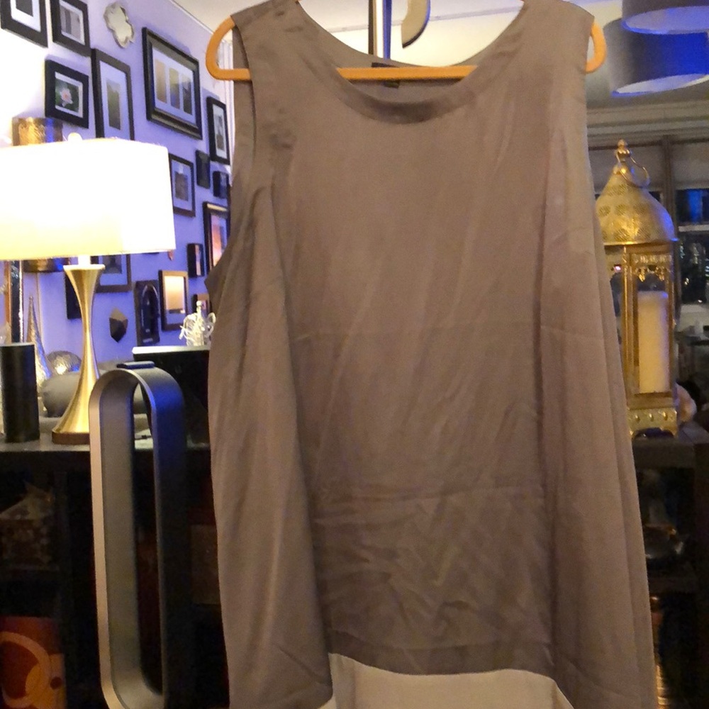 H by Halston sleeveless silk looking long tunic